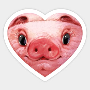 Piggy Heart Sticker